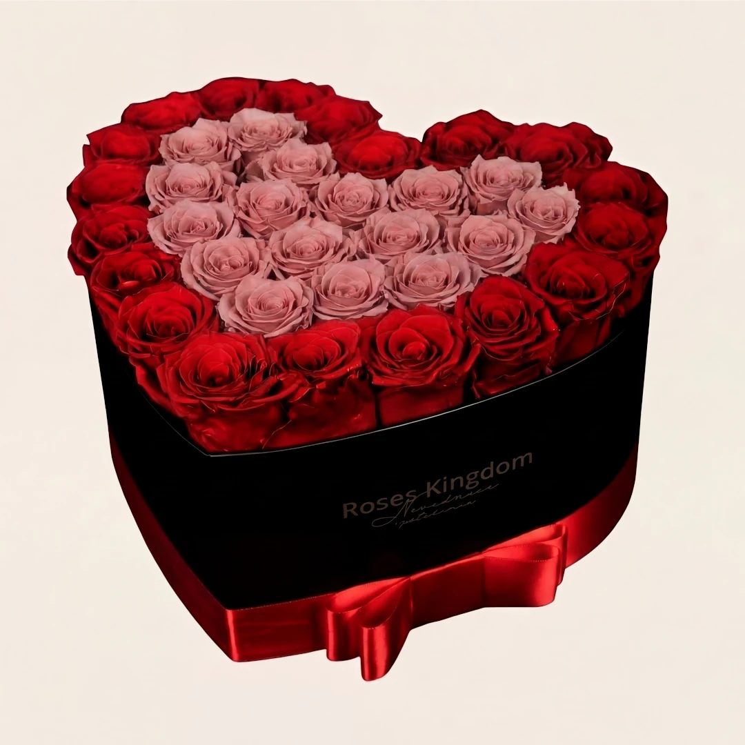 Levně Flower box srdce - limitovaná edice STARORUŽOVÁ